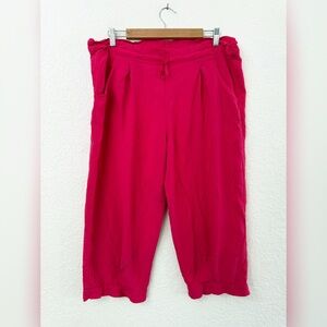 Jams World Solid Pink Fuchsia Crop Drawstring Pants - M
